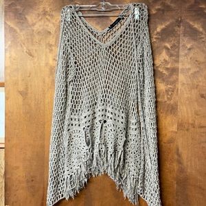 Taupe crochet over lay top